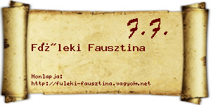 Füleki Fausztina névjegykártya